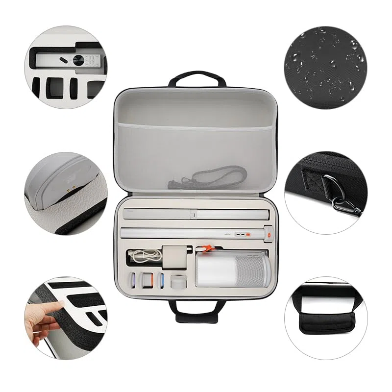 Funda para proyector portátil XGI-MI MoGo 4 2025, nueva funda protectora de viaje / funda de transporte compatible con accesorios MoGo 4, para 4 filtros de puesta de sol, mando a distancia
