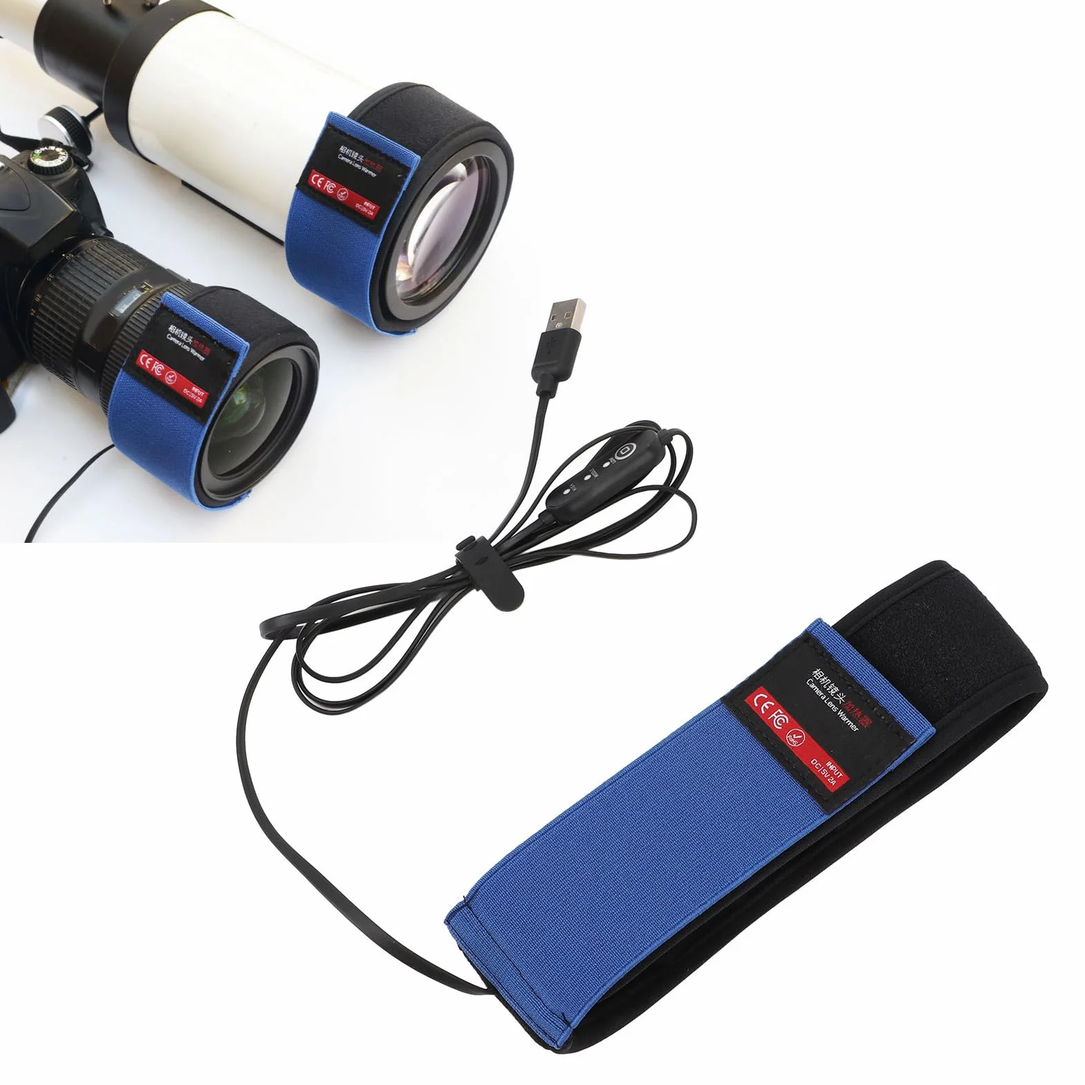 Calentador de Rocío de Lente USB, Tira Calentadora de Lente de Grafeno Calentador de Lente USB 3 Temperaturas Ajustables para Telescopios con Cámara (425mm)