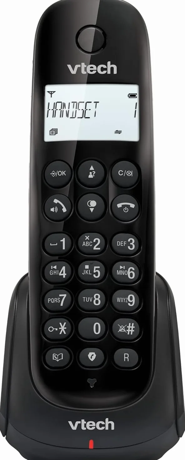VTech CS1450 Teléfono inalámbrico DECT con contestador automático, función manos libres, bloqueo de llamadas, identificación de llamante/función de llamada en espera,pantalla retroiluminada y modo ECO