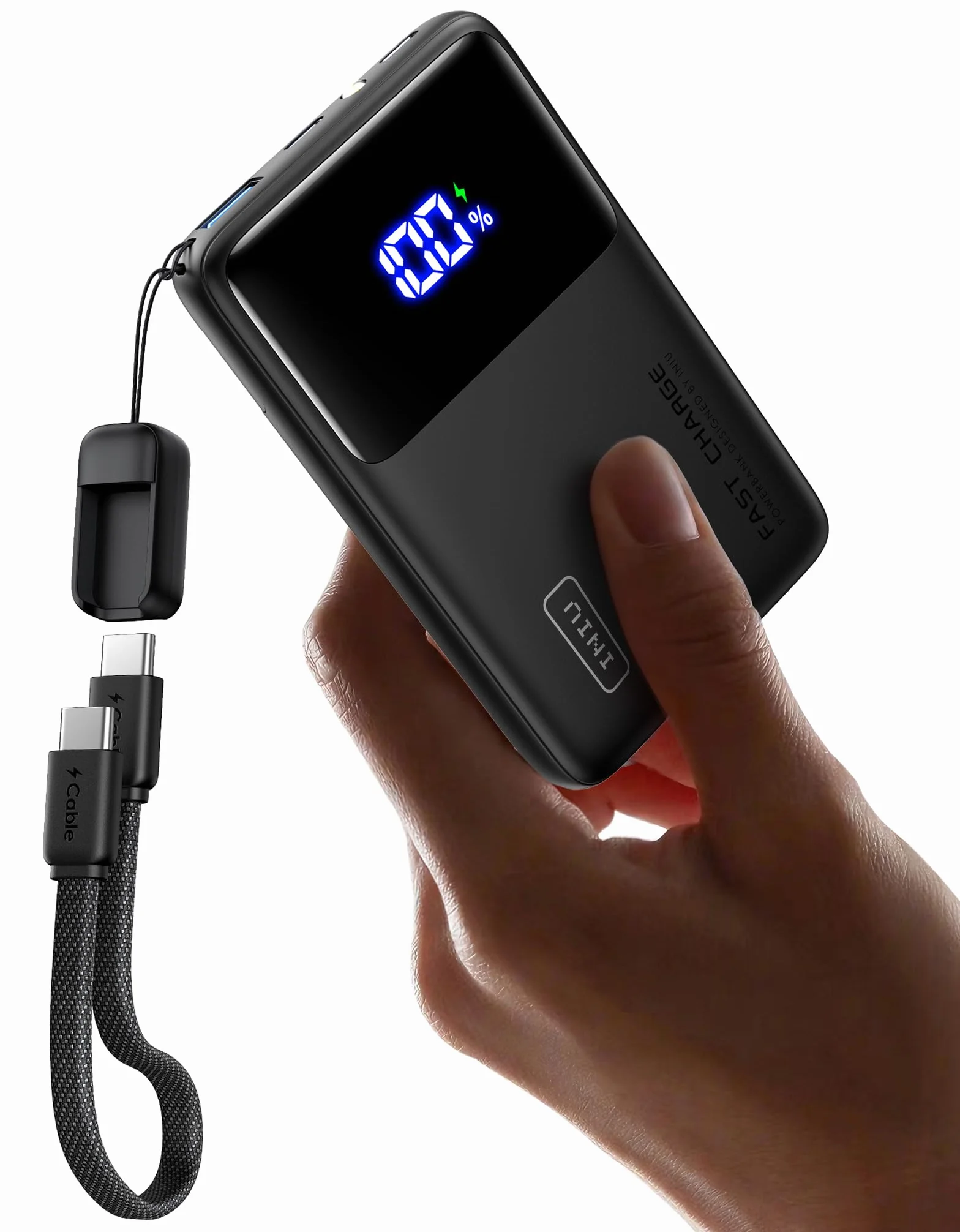 INIU 45W Power Bank, El Más Ligero 10000mAh Bateria Externa, PD3.0 Carga Rápida USB C Input & Output Bateria Portatil con Linterna para iPhone 17 16 15 14 13 12 Pro Samsung S22 S21 S20 iPad Airpods