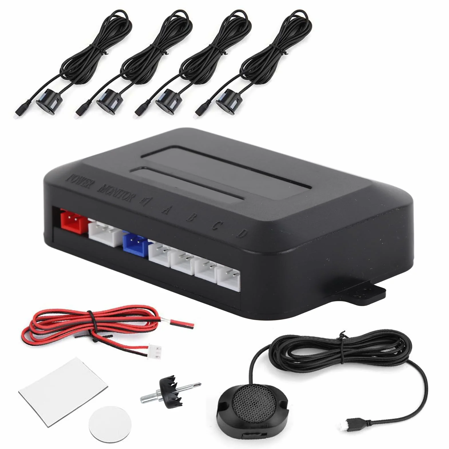 Indicador de Alerta Sonora Sensor estacionamiento automóvil Kit de Radar Marcha atrás Advertencia Indicador de Sonido de sonda 12V Assist Vehículos reversa Sensor de Asistencia