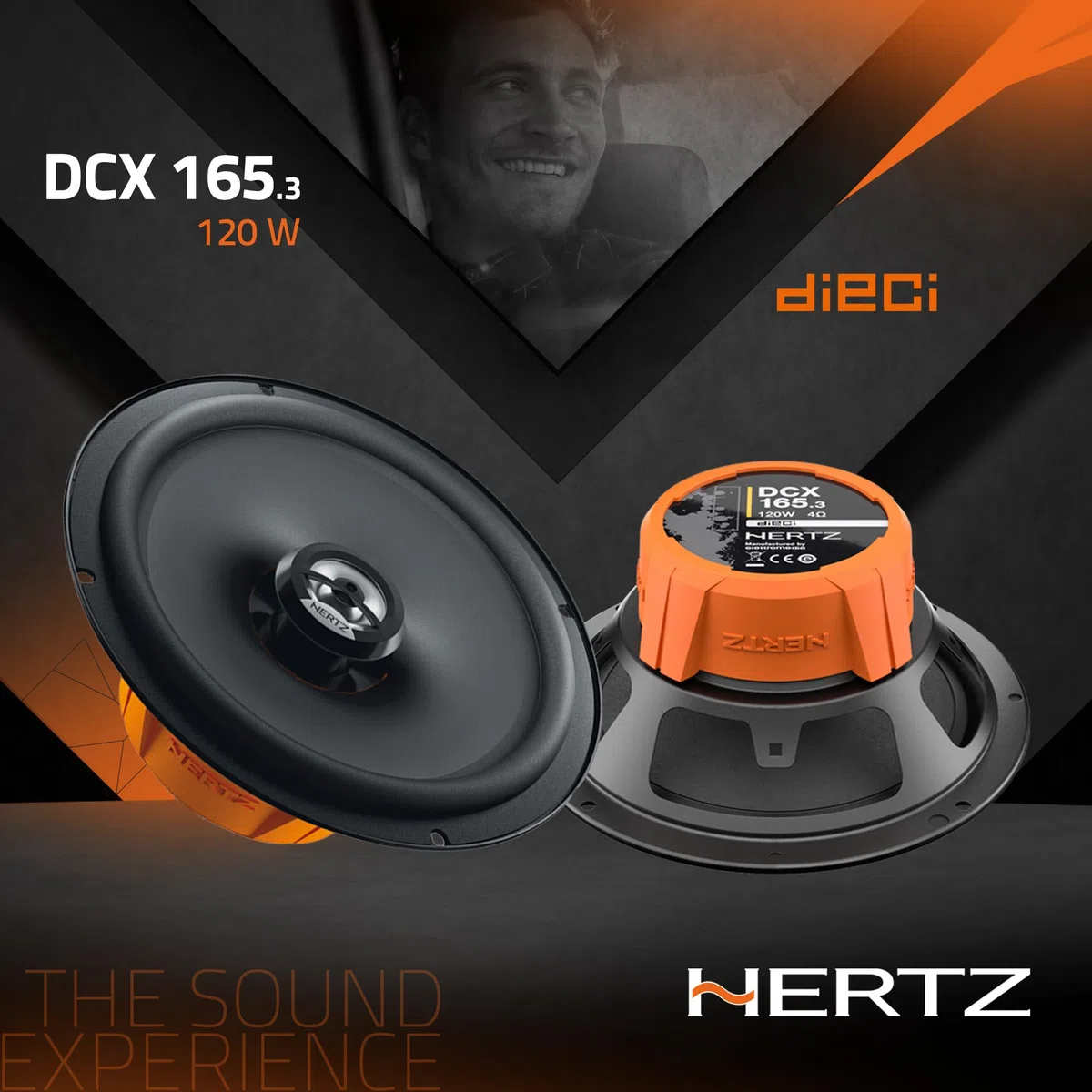 Hertz DCX 165.3 par de Altavoces coaxiales de 2 vías 165 mm, 120 W | papel prensado hidrófugo, tweeter PEI 15 mm, 6,5 pulgadas, 60 W RMS, 4 Ohm, 93 dB, 60-21000 Hz, imán de ferrita
