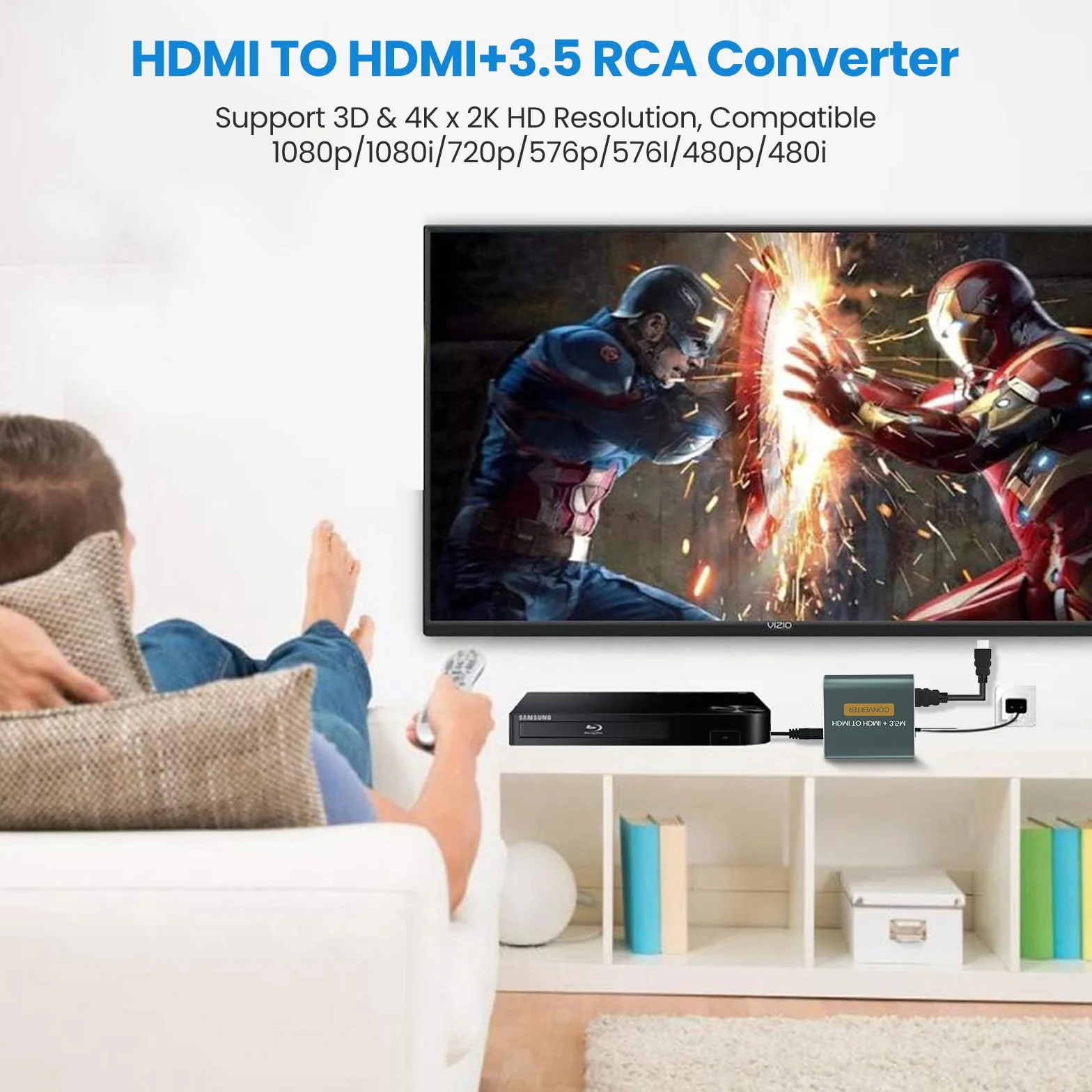 HDMI Audio Extractor,HDMI Audio Splitter 4K@60Hz HDM I a HDM I+3.5mm Stereo Digital Audio Extractor para PS4 PS5 Blu-ray DVD Xbox PC HD TV
