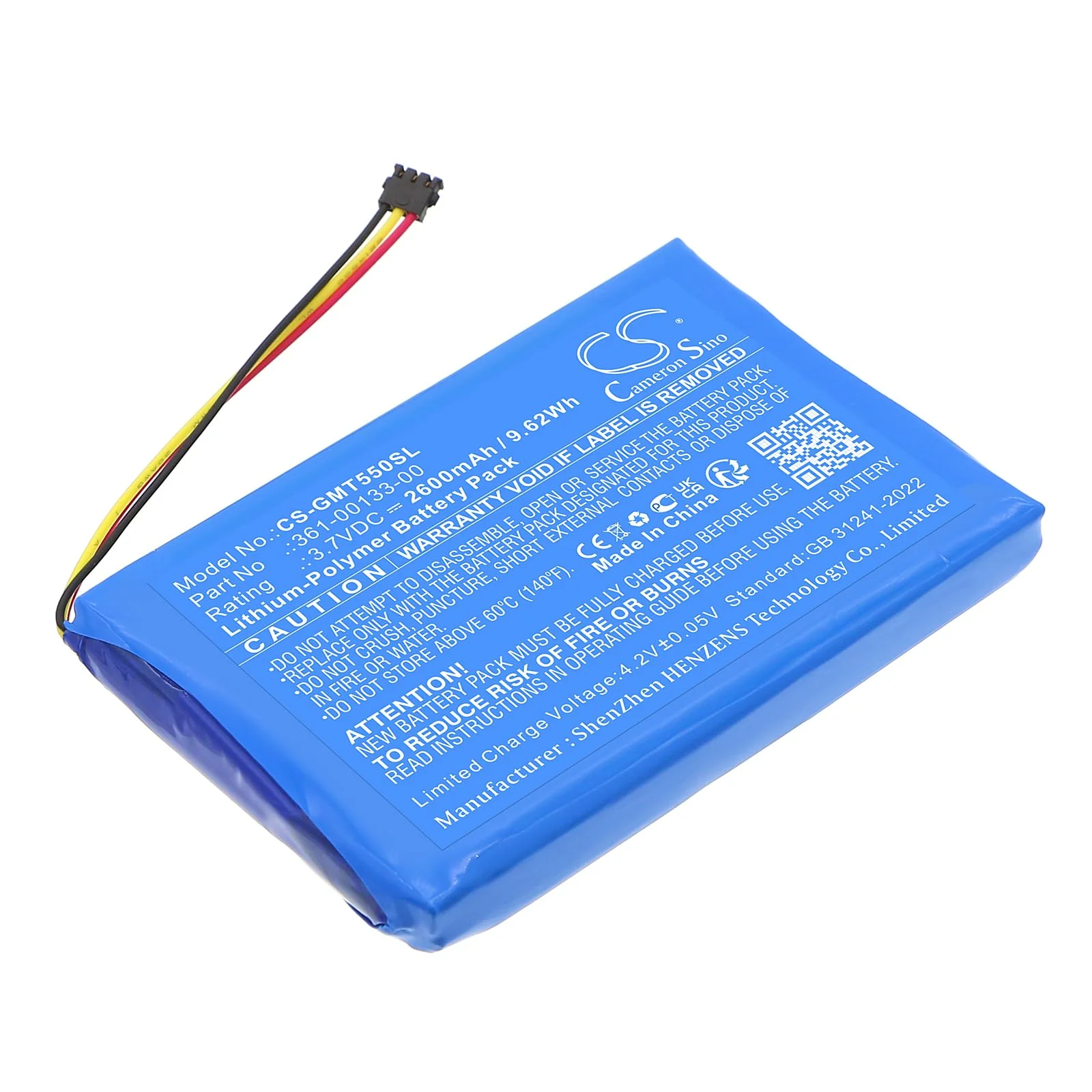 TECHTEK Batería 2600mAh Compatible con [Garmin] Tread 5.5, Zumo XT sustituye 361-00133-00 FBA