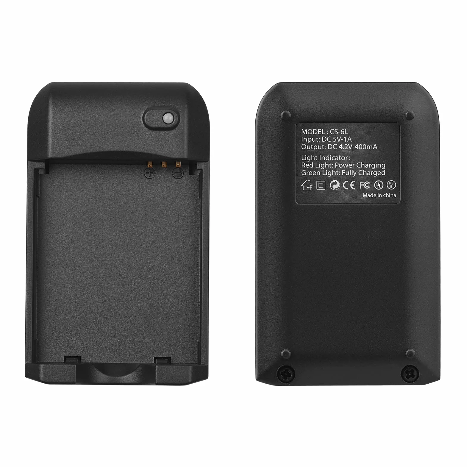 Andoer Cargador de batería NP-6L con luz indicadora LED + 2 baterías NP-6L 3.7V 700mAh con Cable de Carga USB