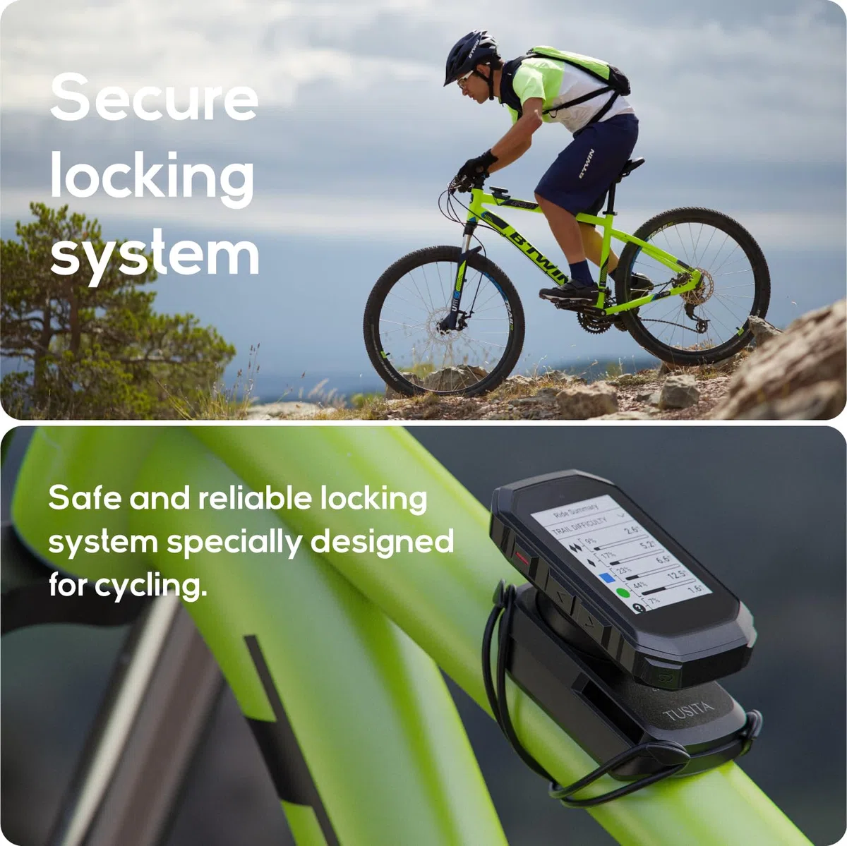 TUSITA Soporte para Tubo Superior MTB Compatible con Garmin Edge GPS para Wahoo ELEMNT Computadoras para Bicicleta
