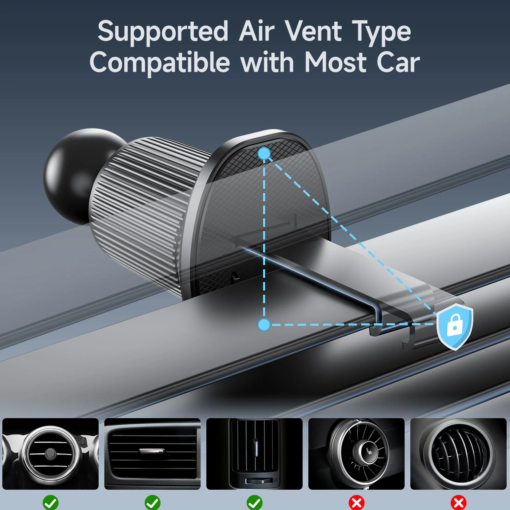 NOHON Qi Cargador Inalambrico Coche：15W Soporte Movil Coche Cargador Sujeción Automático, Soporte Cargador Movil Coche Carga Rápida con Ventosa/Clip de Ventilación para iPhone/Samsung/Xiaomi/OPPO