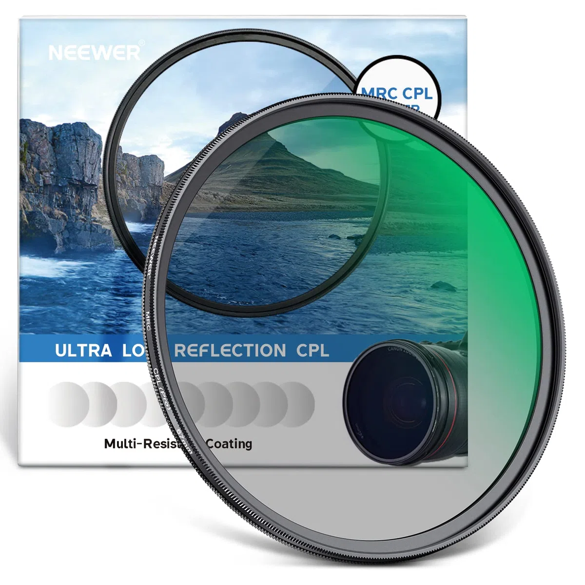 NEEWER 67mm Filtro Polarizador, Filtro CPL con 30 Capas de Película Polarizadora Multicapa, Reducción de Reflejo/Mejora el Contraste/Ultra Delgado/Vidrio Óptico HD para Lentes de Cámara de 67mm
