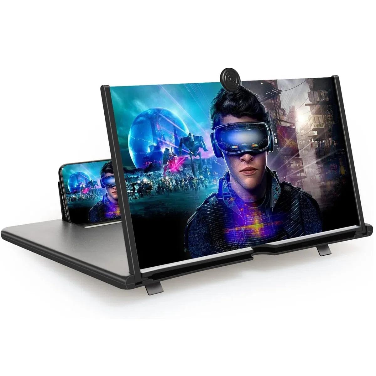 Amplificador de Pantalla de móvil, 16 Pulgadas HD Lupa para movil, Amplificador de Pantalla, para Todos los Smartphones, para Ver películas y Videos (Negro)
