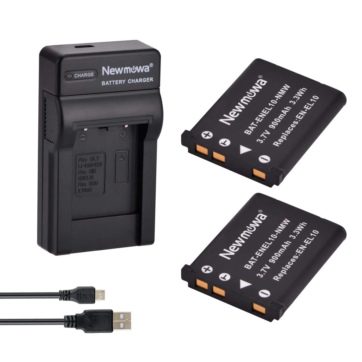 Newmowa EN-EL10 Batería (2-Pack) y Kit Cargador USB portátil para Coolpix S60, S80, S200, S202, S203, S205, S210, S220, S225, S230, S500, S510, S520, S570, S600, S700, S3000, S4000, S5100