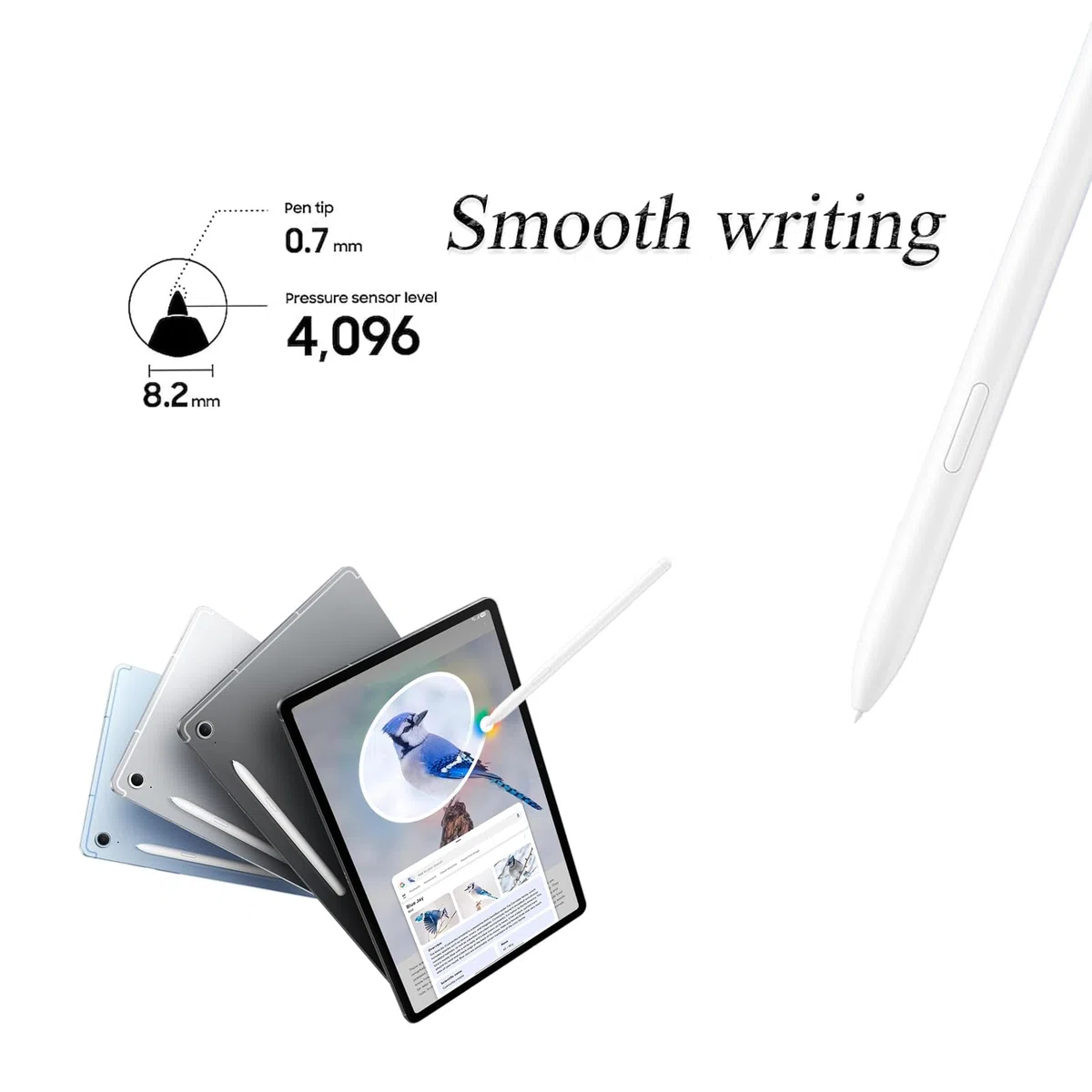Tab S10 FE S Pen - Lápiz para Samsung Galaxy Tab S10/ S10 FE/ S10 FE+ Pen,SPen Samsung Galaxy Tab s10 fe con Puntas (Blanco)