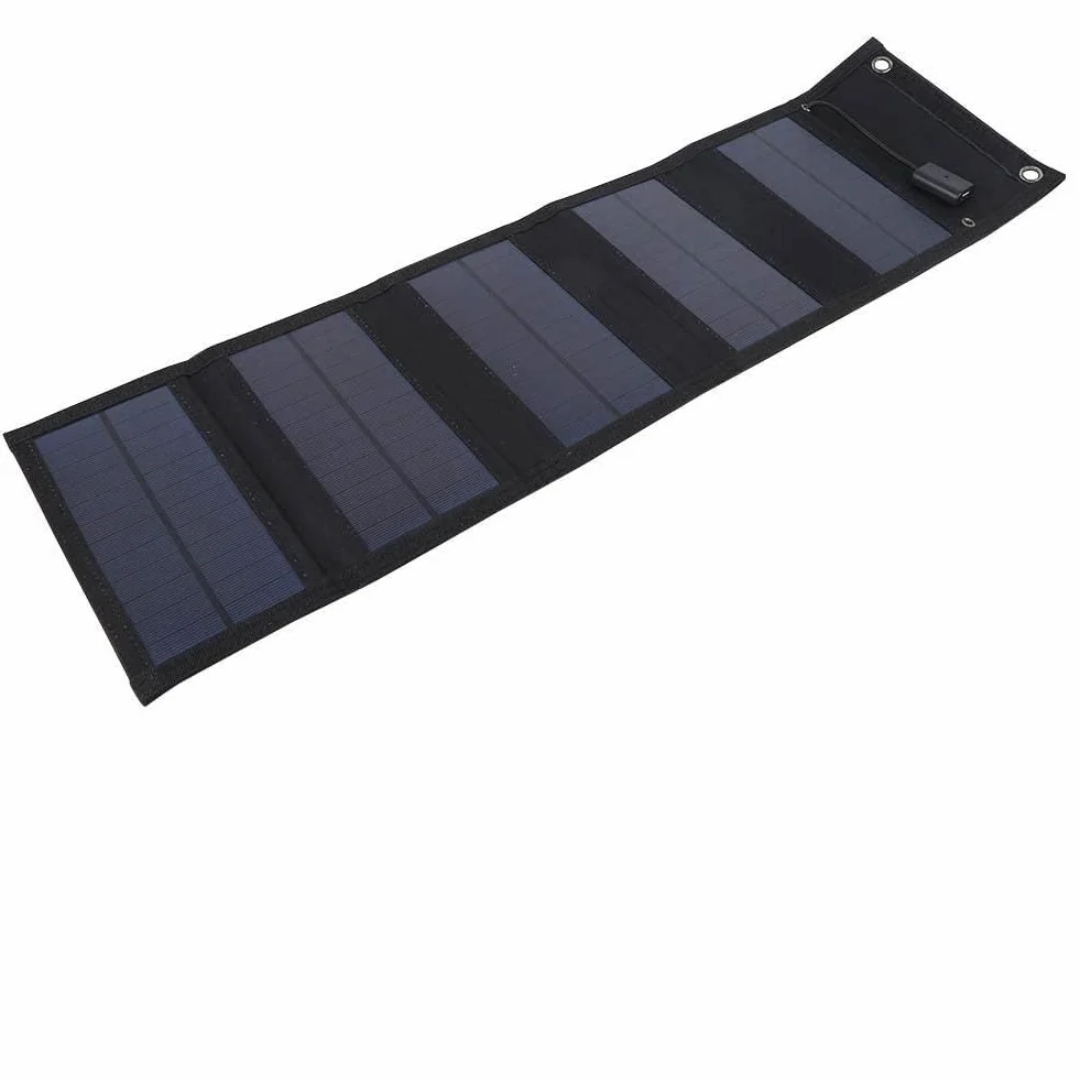 Cargador solar de 20 W Cargador de panel solar BuyWeek plegable Puertos USB (5 V) con indicador de carga IP65 Panel solar monocristalino impermeable for exteriores for viajes de camping, carga de disp