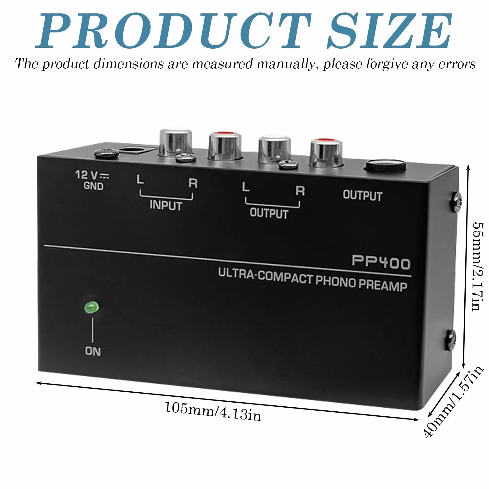 Preamplificador Phono, Preamplificador Phono, Preamplificador estéreo electrónico Mm, Entrada Y Salida RCA, Preamplificador de platino, Preamplificador para Platino Vinilo Phono con Fuente de