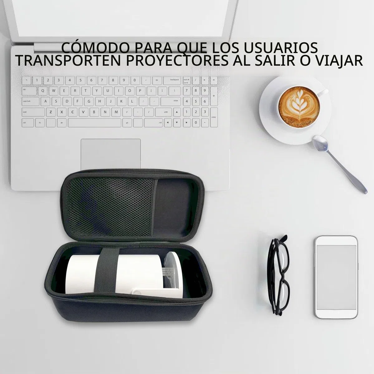 Estuche protector para proyector, caja de almacenamiento portátil con proyector interior de terciopelo suave