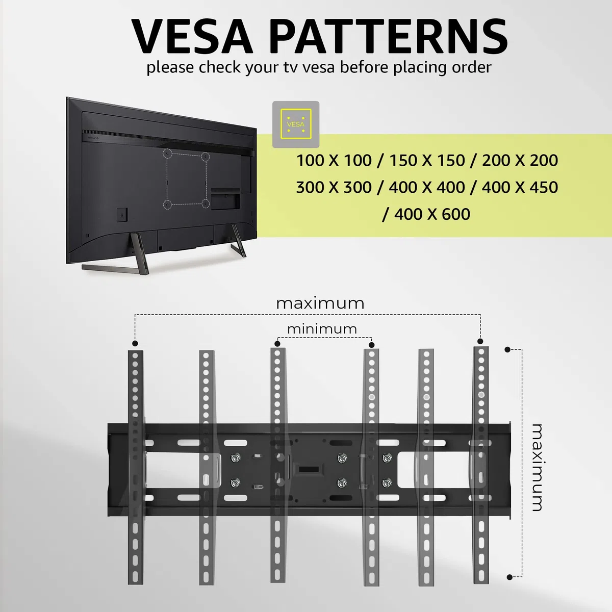 Leyf Soporte de Pared para TV Ajustable, inclinable y Giratorio - Soporte de TV para televisores y monitores Planos curvados - VESA 400x600 MAX (32''-75'')- 50kg MAX - Soporte de TV Inclinado,