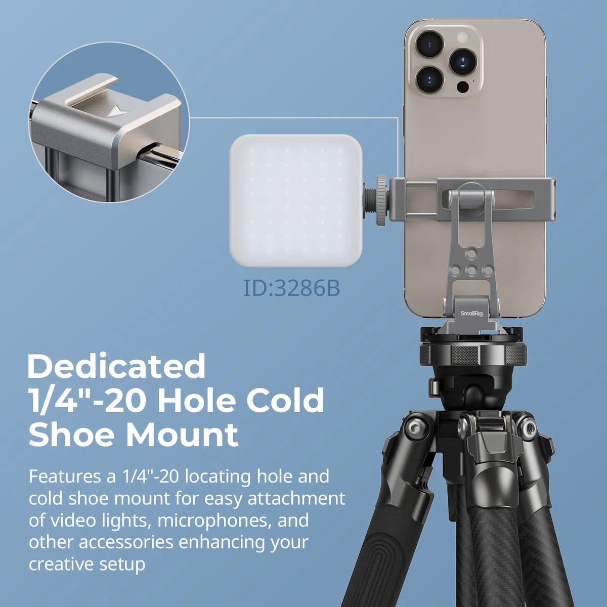 SMALLRIG Soporte Metálico para Teléfonos con Base para Arca-Swiss, Compatible con DJI RS 4 Mini y RS 3 Mini, Soporte Ajustable para iPhone 17/16/15, Para SAMSUNG y Universal Teléfono - 5338