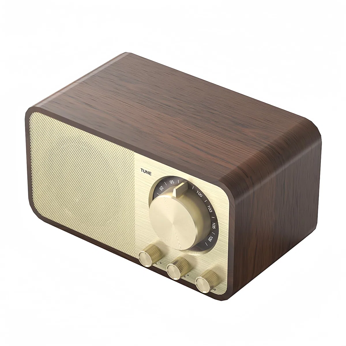 Radio Vintage Portátil con Bluetooth y AUX/USB, Altavoz de 5 Vatios, Ranura para Tarjeta TF para Cocina, Dormitorio, Oficina