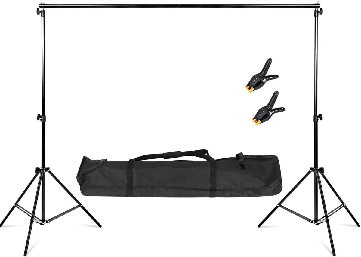 KingSaid Soporte de Fondo para Fotografía Profesional 2 x 3 Metros Ajustable y Retráctil, fotografía de Productos y grabación de Video, con Bolsa de Lona portátil