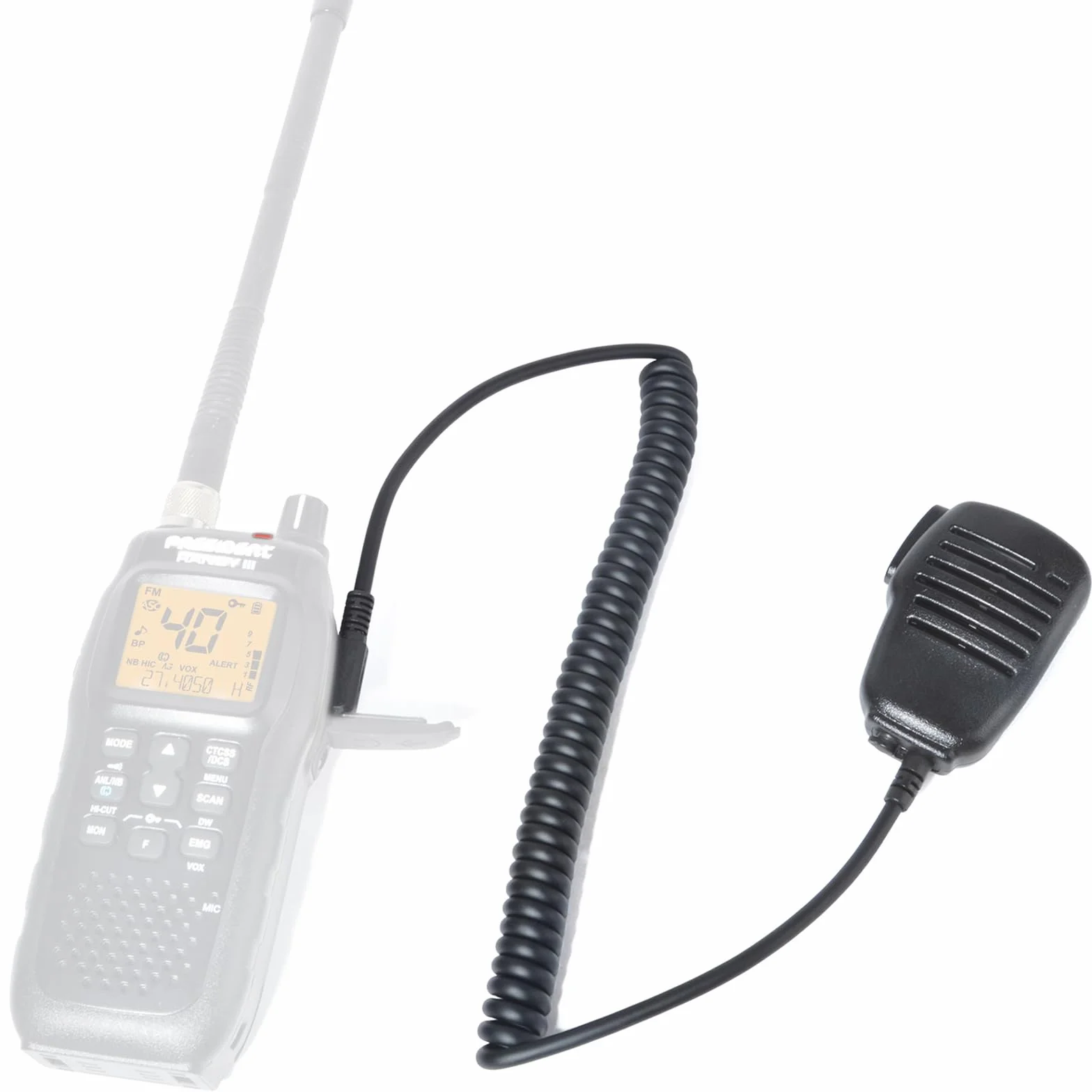 HYS Micrófono de mano compatible con emisoras de radio President Randy III CB | Micrófono de altavoz apto para radios Randy 3 | con botón PTT