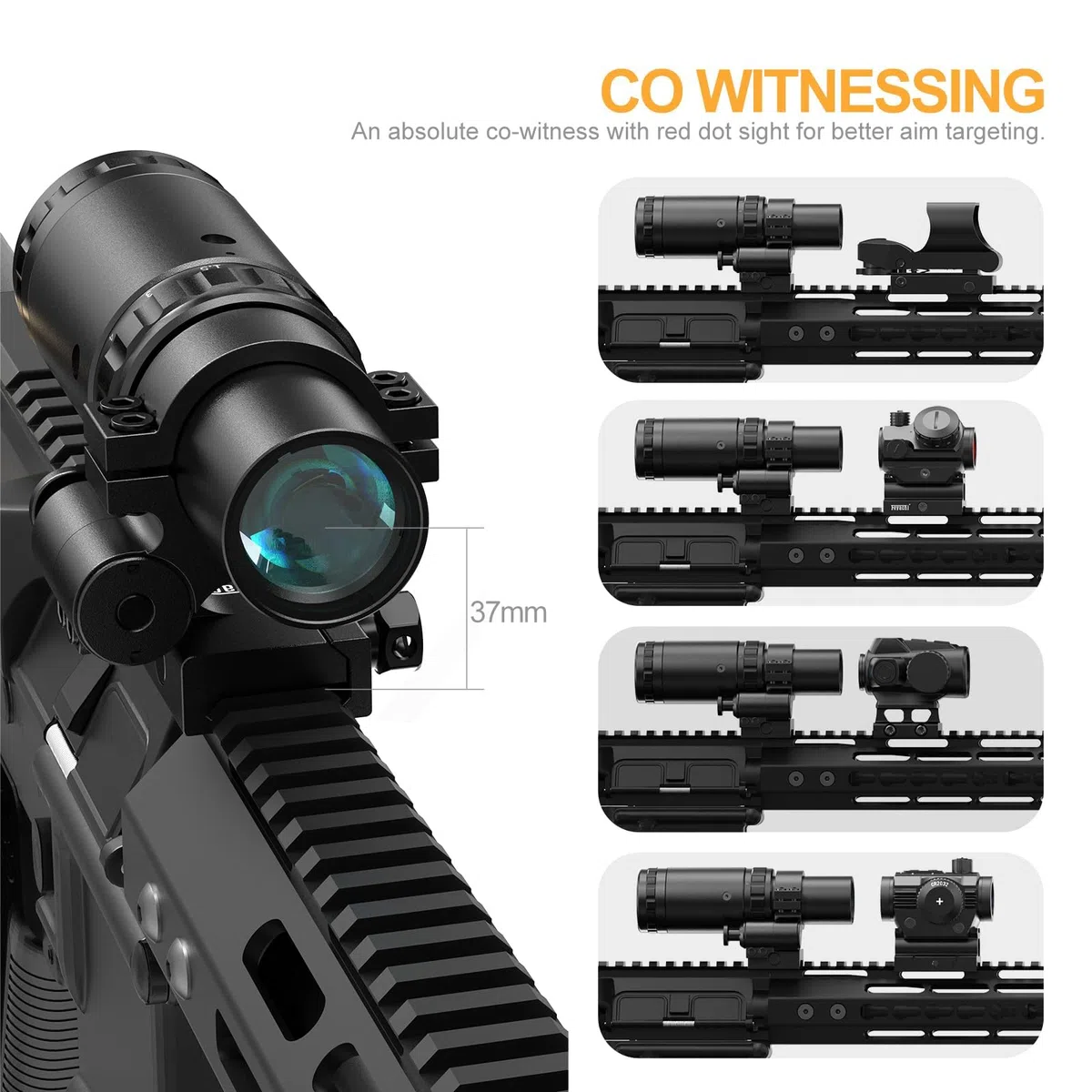 Feyachi Lupa 1,5X - 5X, Magnifier con ajuste de enfoque de montaje lateral