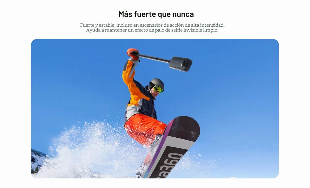 Insta360 Palo de Selfie Invisible de 114 cm de Largo para cámaras One RS One X2 y X3