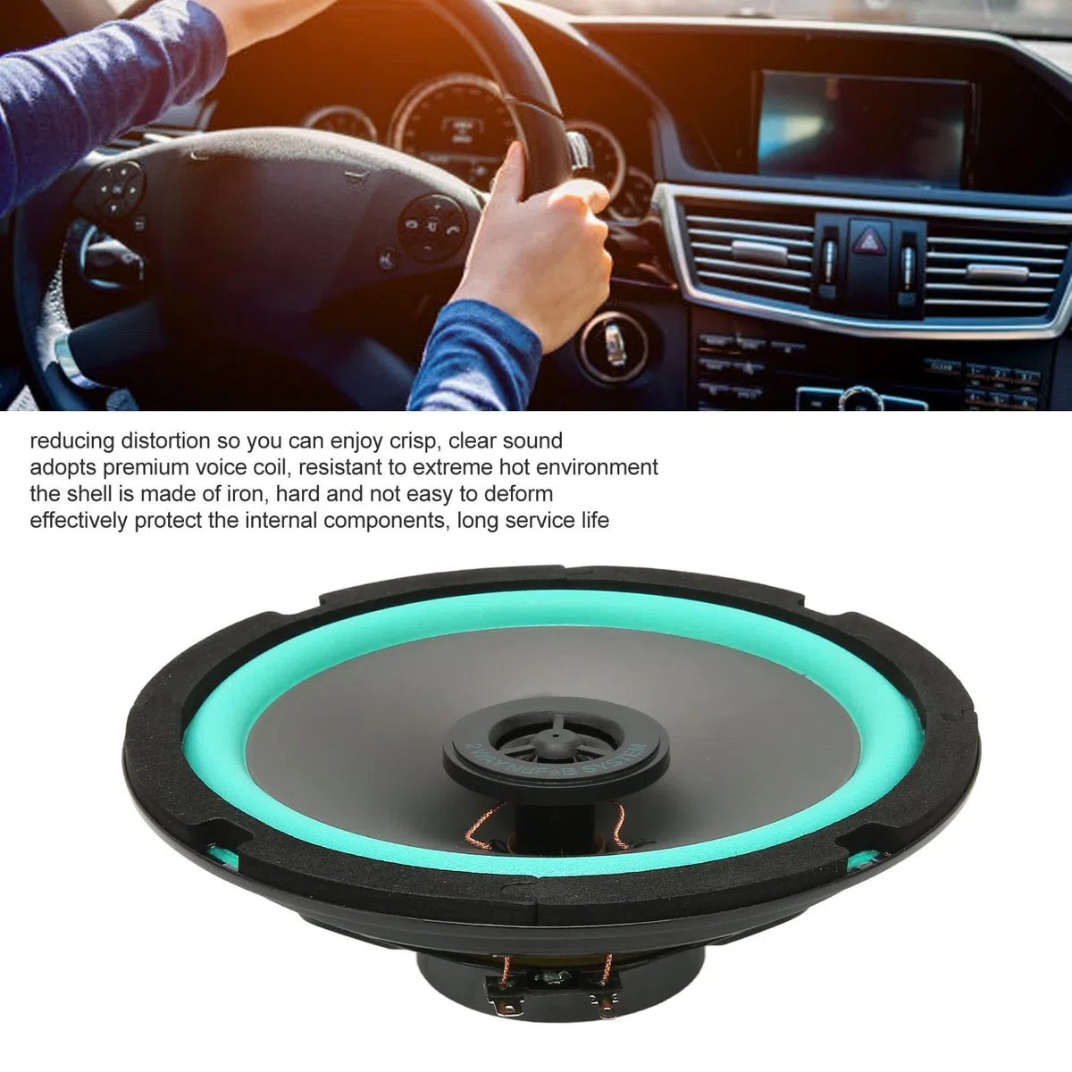 Cuifati Subwoofer de Altavoz de Audio para Automóvil de 6.5 Pulgadas, Sistema de Altavoz de Subwoofer Estéreo con Sonido Envolvente de Graves de Alta Potencia de 160 W 93 DB, 4 Ohmios, Imán de 50 Oz