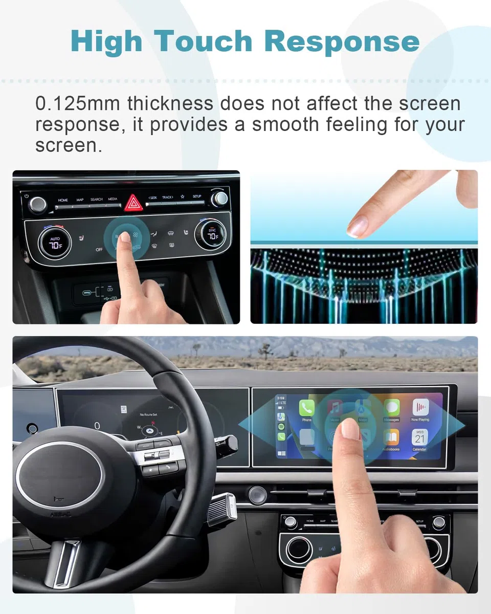 CDEFG Compatible con 2025 2026 Facelift Hyundai Tucson NX4 Navigation Protector de Pantalla + Aire Acondicionado + Panel de Instrumentos Resistente a los arañazos 12,3 pulgadas GPS Nano Protector de