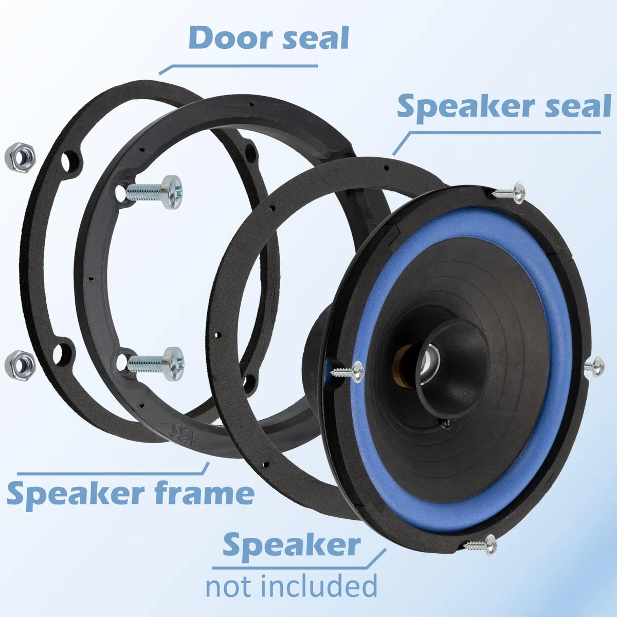 AERZETIX - Kit de 2 adaptadores/Soportes para Altavoces Ø165mm | Puertas Delanteras | Compatible con Mercedes Sprinter Viano Vito VW Crafter