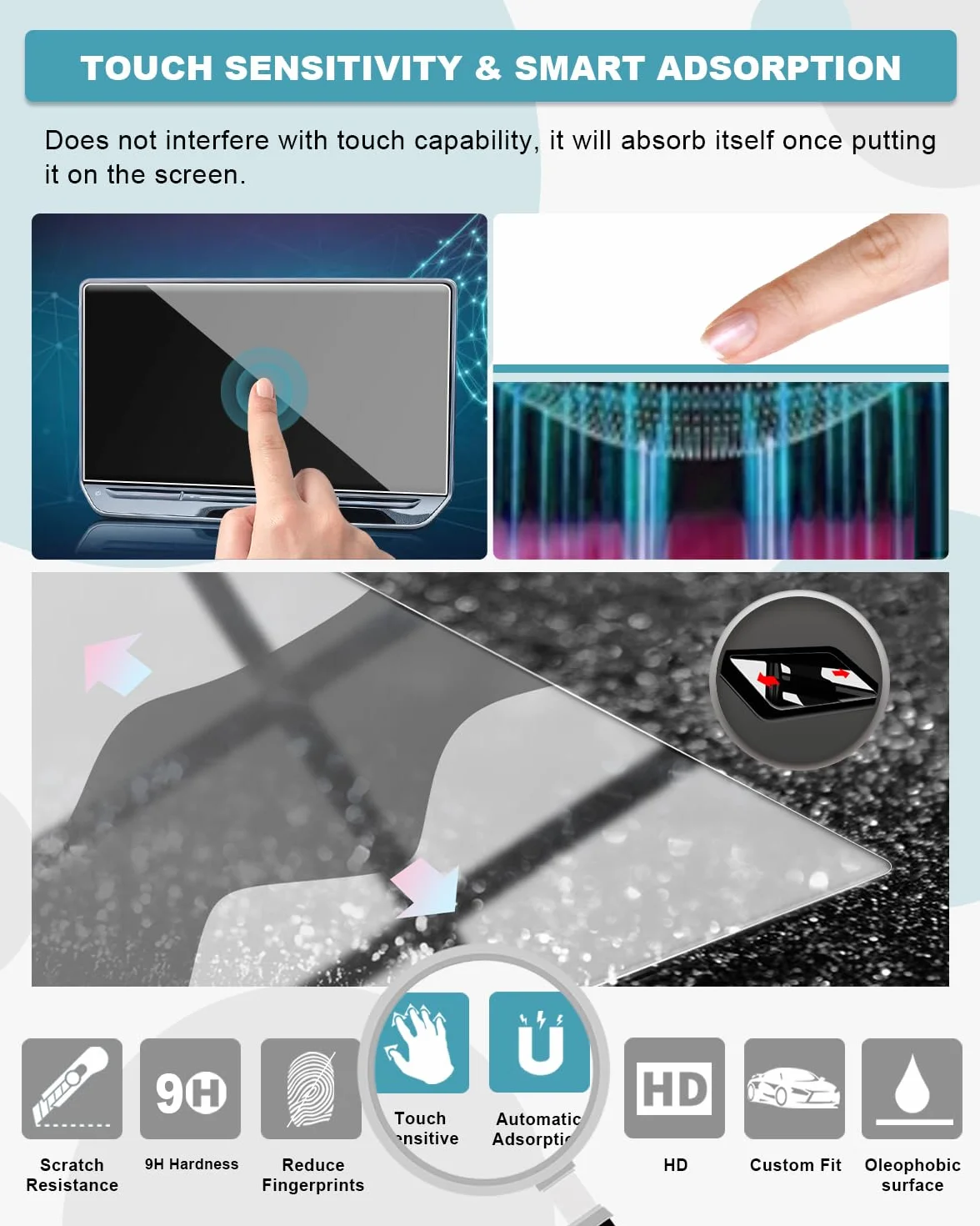 CDEFG Compatible con Cupra Formentor/Leon MK4/Cupra Terramar 2025 2024 Facelift Navigation Protector de Pantalla de Cristal Templado Resistente a los arañazos 12,9 pulgadas GPS Protector de Pantalla