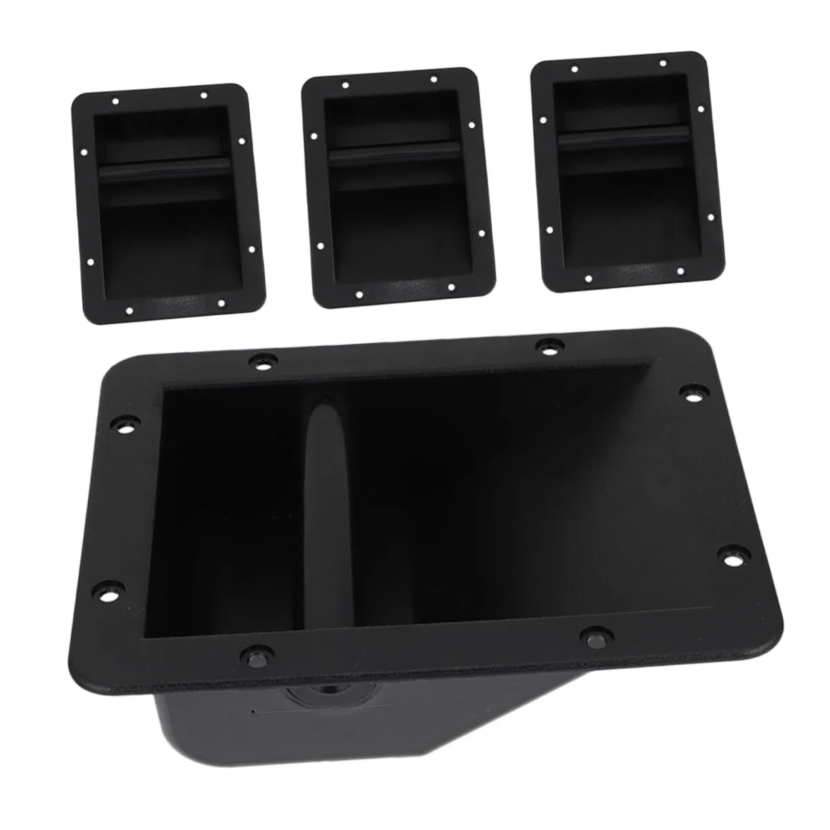VILLCASE 4 Asas de Plástico Negras Mango Cómodo Pequeños Orificios para Altavoces Paquete de 4 Piezas Accesorios para Subwoofer y Puerta de Garaje