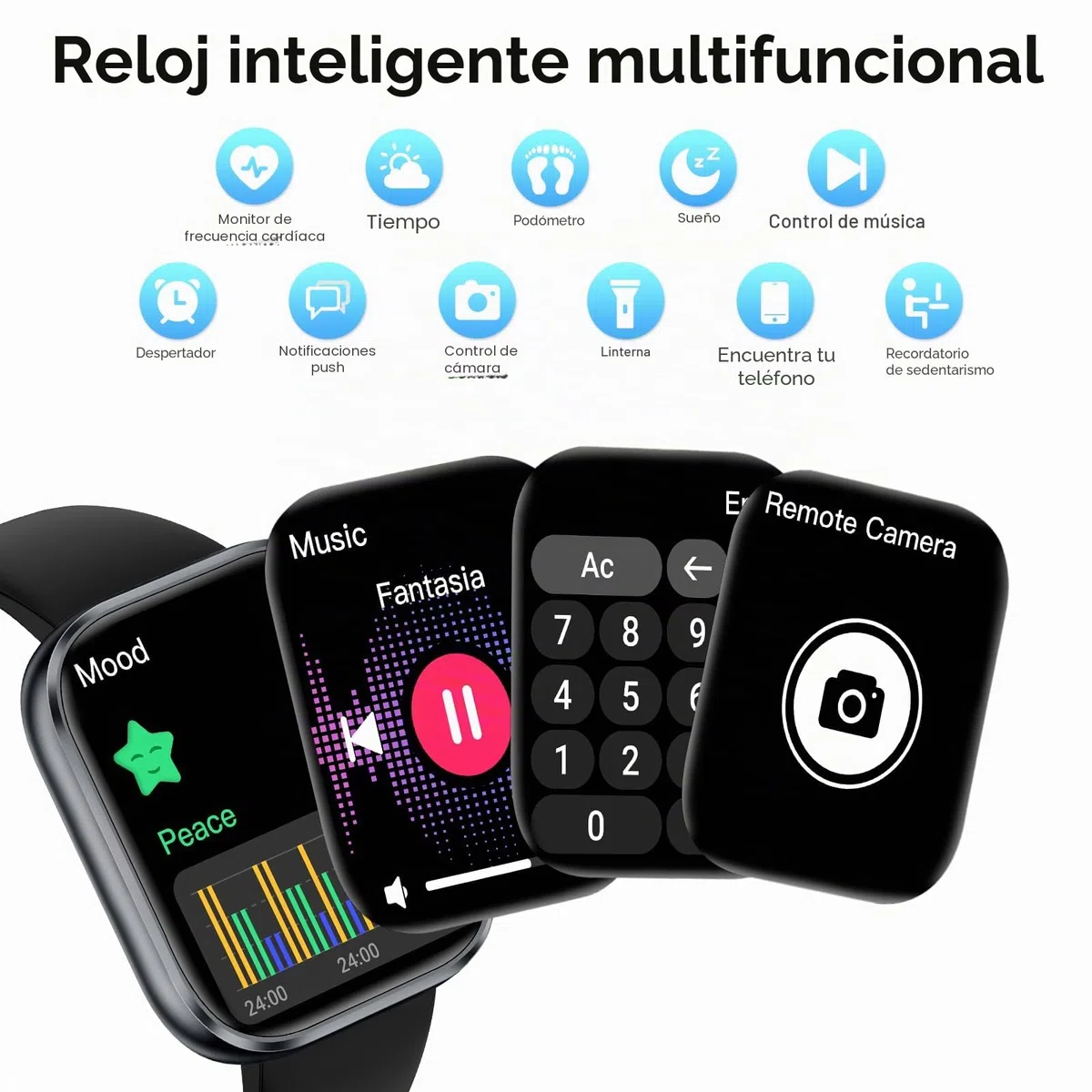 MFVLP Reloj Inteligente Hombre Mujer, 1.83" HD Smartwatch con Llamadas Bluetooth, Smart Watch con Podómetro/Pulsómetro/SpO2/Monitor de Sueño,112+ Modos Deportes, IP68 Impermeable Android iOS, Negro