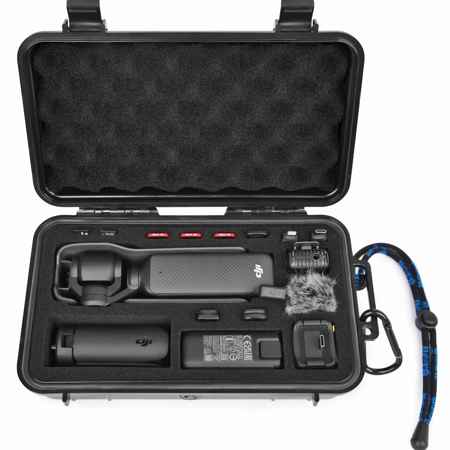 LEKUFEE Estuche Rígido Impermeable para dji Osmo Pocket 4, dji Pocket 3, Pack Estándar, Pack para Creadores, Pack Esencial y Accesorios (Bolsa Solamente)