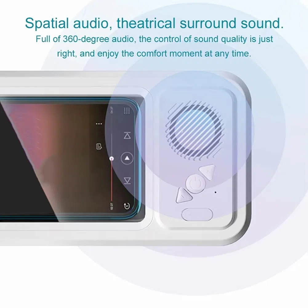 Soporte para Teléfono de Ducha con Altavoz Bluetooth, IPX4, Impermeable, Antivaho, Pantalla Táctil, Montaje en Pared para Ducha y Baño, Color