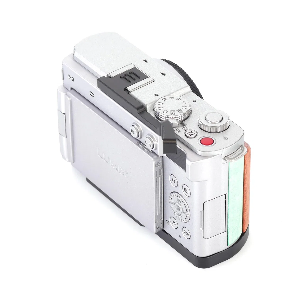 Agarre de metal para pulgar hacia arriba para cámara Panasonic LUMIX S9, agarre antideslizante para dedos de mano LUMIX S9, soporte de pulgar para fotografía con una sola mano (negro)