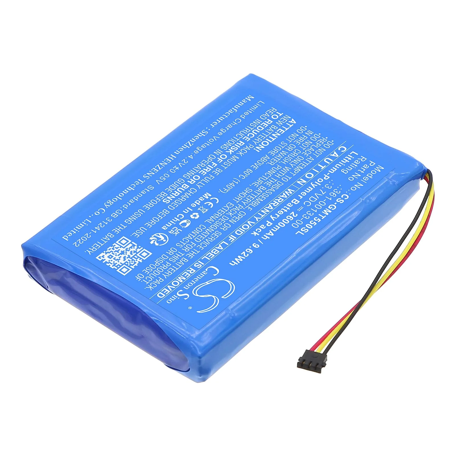 TECHTEK Batería 2600mAh Compatible con [Garmin] Tread 5.5, Zumo XT sustituye 361-00133-00 FBA