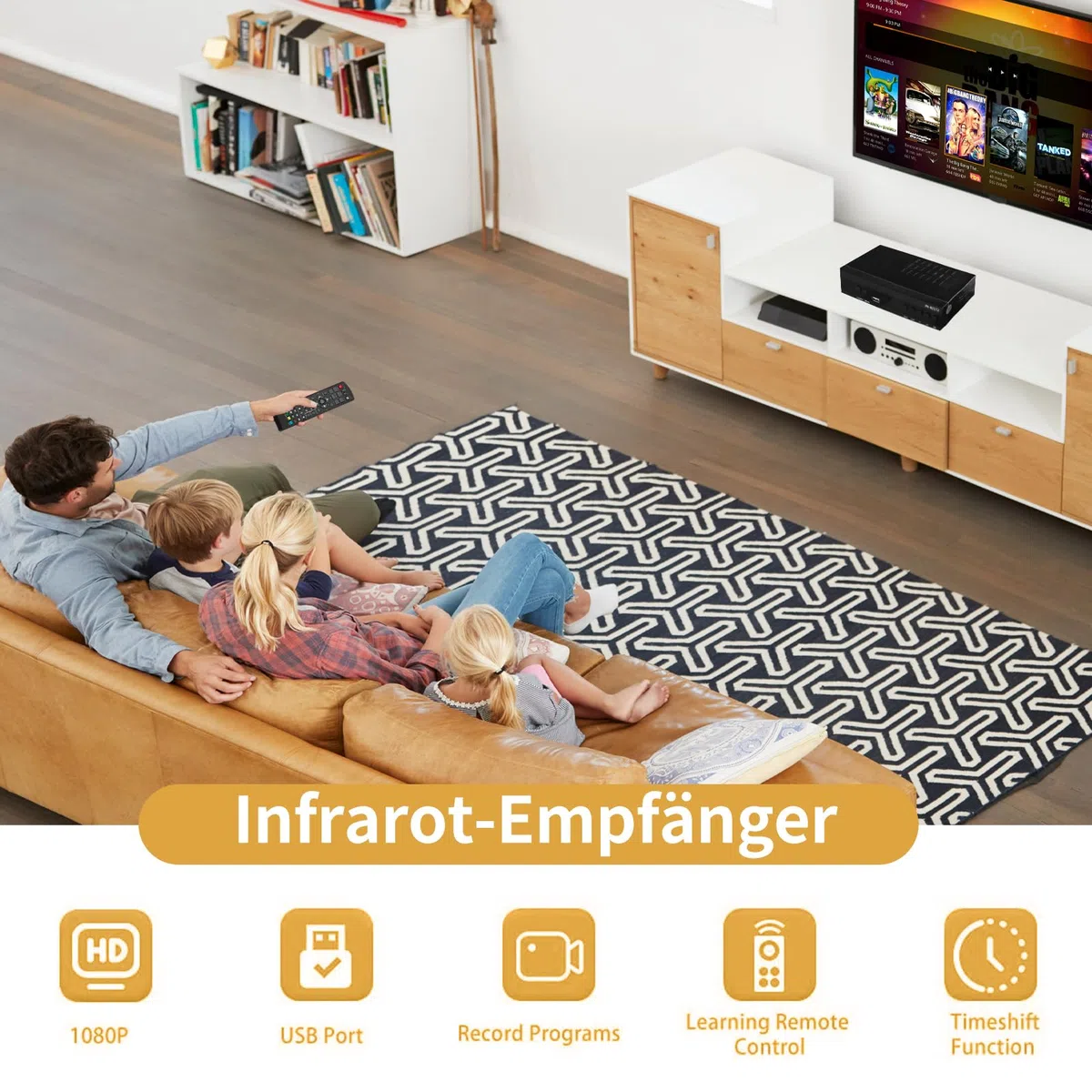 Decodificador TDT HD - DVB-T T2 H.265 HEVC Full HD PVR, HDMI, SCART, USB, Sintonizador de TV Digital Terrestre, decodificador terrestre, Receptor Digital de Alta definición 1080p
