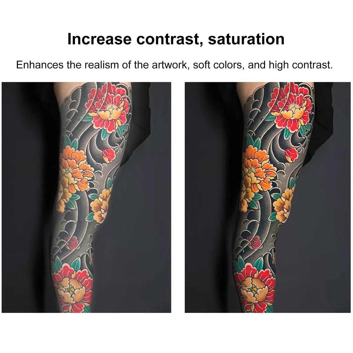 Sonew Reduzca la Luz de Relleno de Tatuaje Reflejada con Batería Incorporada y Temperatura Ajustable Filtro de Lente CPL de 52 Mm para Luz de Relleno de Fotografía de Tatuajes
