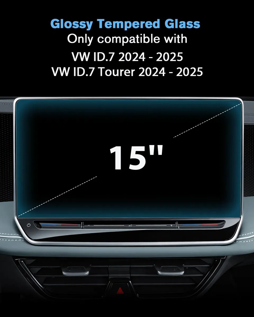Protector de pantalla 9H para VW ID.7 ID7 2024-2025 de 15 pulgadas, protector de pantalla universal para VW ID.7 Tourer con cristal templado, accesorio antiarañazos