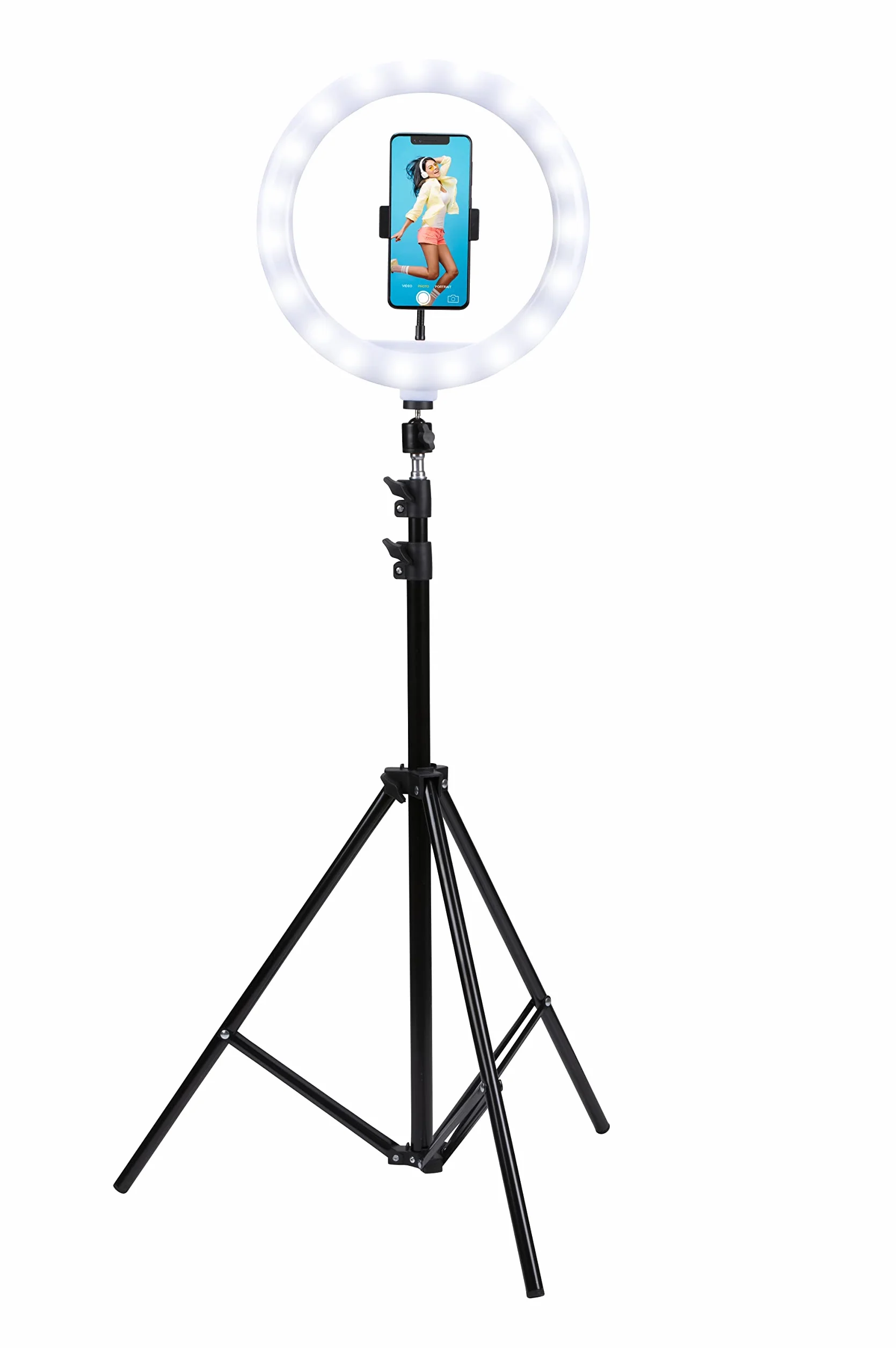 Grundig Aro de Luz Con Trípode - Ajustable Hasta 195 cm - Trípode Para Móvil - 3 Modos de Iluminación - Lámpara de Maquillaje