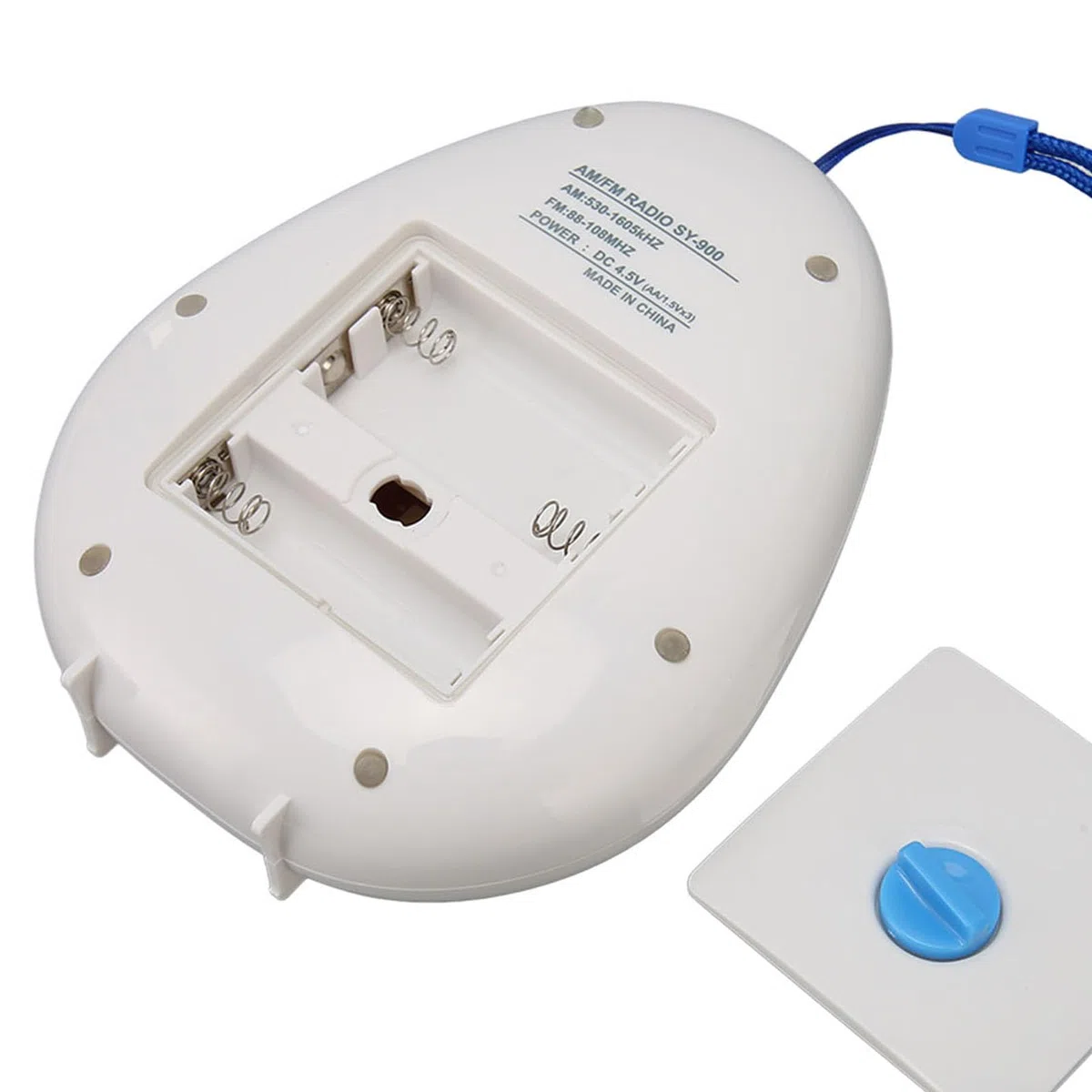 Radio de Ducha Altavoz Radio de Ducha con Pilas, ABS Impermeable Inalámbrico Baño Am FM Radio Micrófono Incorporado con Ventosa, para el Hogar Playa Camping Senderismo
