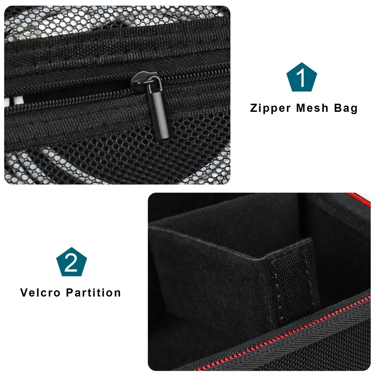 Canboc Caso de Transporte para Sony ZV-1F / ZV-1 / ZV-1II Vlog Digital cámaras& Vlogger Kit de Accesorios Trípode, Bolso de Almacenamiento de Viaje con Correa, Cable de Bolsillo de Malla, Negro