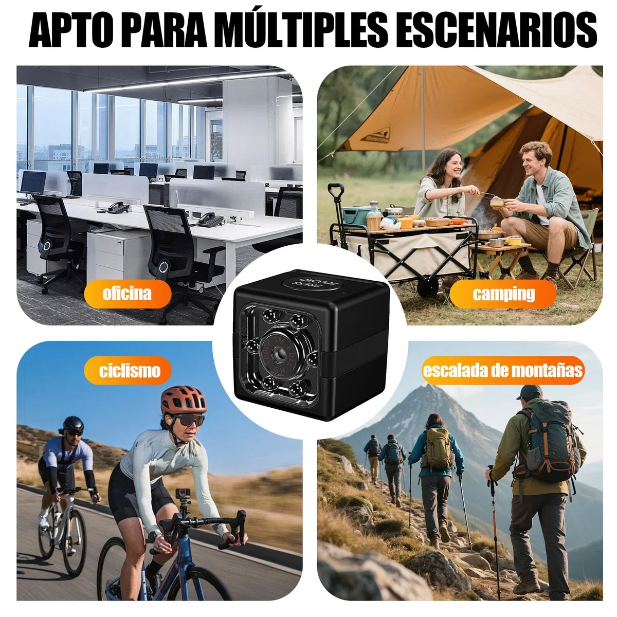 Mini Camara Espia, Cámara Oculta Camufladas Invisiable HD 1080P, Automática Visión Nocturna y Detección de Movimiento, Cargar Mientras graba,Graba en Bucle, Sin WiFi ni App, para Interiores/Exteriores