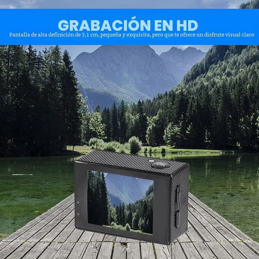 Topiky Cámara de acción 4K WiFi Impermeable 30m Deportes al Aire Libre Video DV Cámara 1080P Full HD LCD Mini videocámara con 900mAh Baterías Recargables y Accesorios de Montaje Kits(Negro)