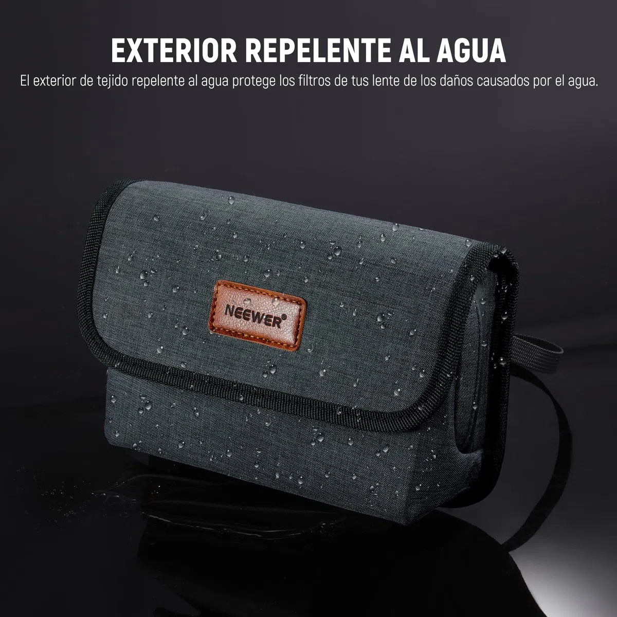 NEEWER Estuche para Filtros Lente Cámara con Carcasa Dura Resistente al Agua, 6 Bolsillos Suaves, Correa de Hombro, Bolsa para Filtros de Fotografía para Filtros Cuadrados 4''x 4'', 4''x 5.65'',PB025