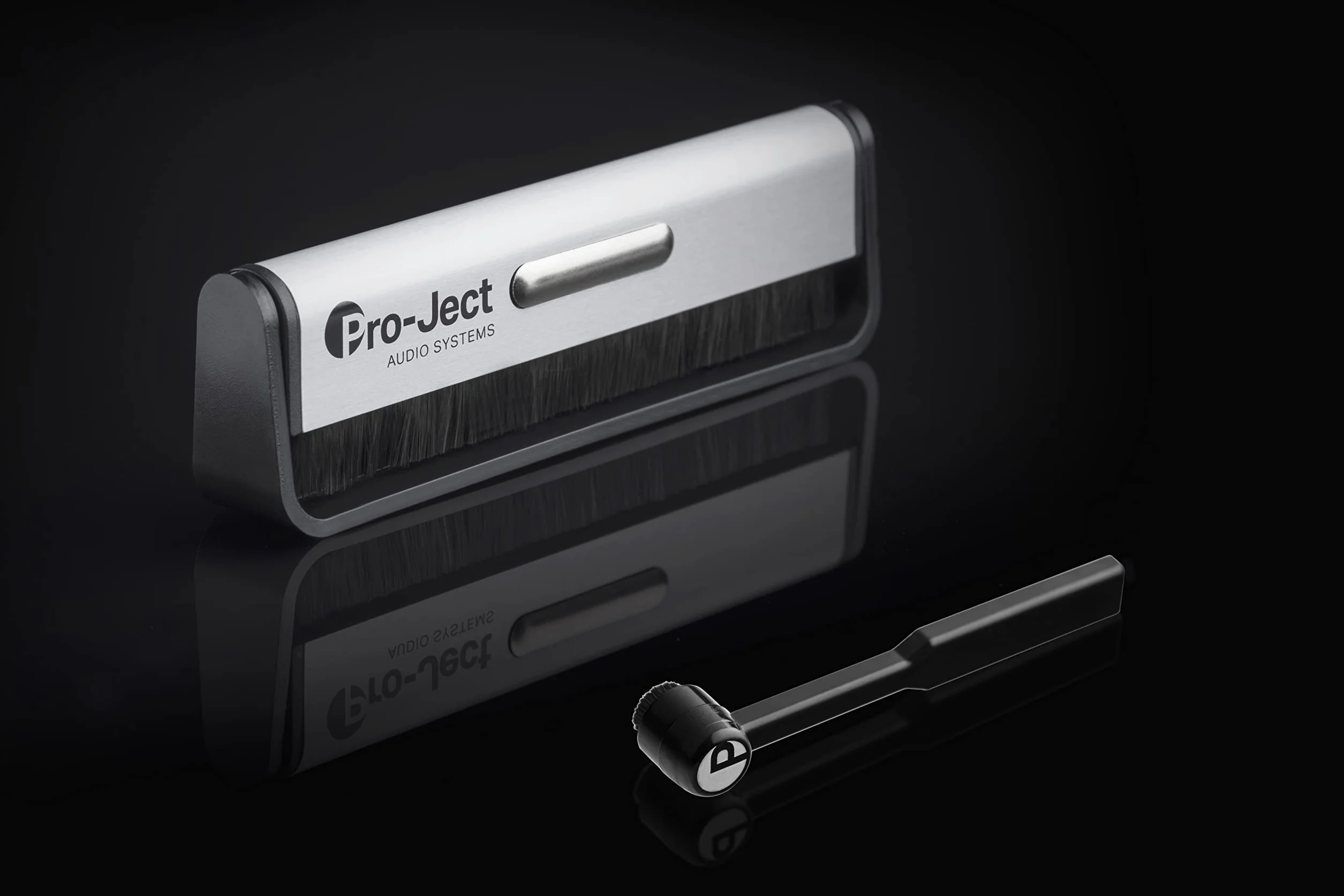 Pro-Ject Cleaning Set Basic - Cepillo de Limpieza de Fibra de Carbono para Discos de Vinilo y Cepillo de Agujas de Carbono
