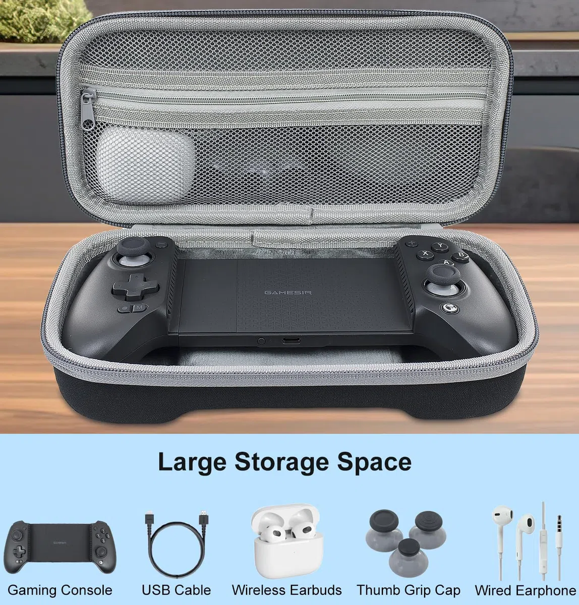 YIIWAY Estuche Duro Funda Case Compatible con GameSir G8 Plus / GameSir G8, Funda Solo - Negro YC84003