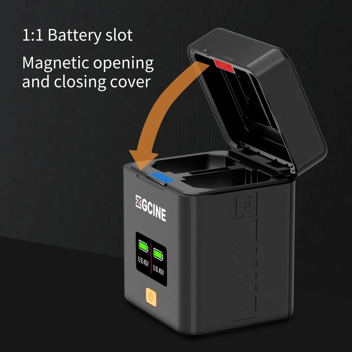 ZGCINE PS-FZ100 Dual USB-C Charger Case Box with PD Fast Charging for Sony NP-FZ100 Battery, Compatible with Sony ZV-E1, FX3, A7 IV, A7S III, A9 II, A6600 & More Cameras, Not Built-in Battery