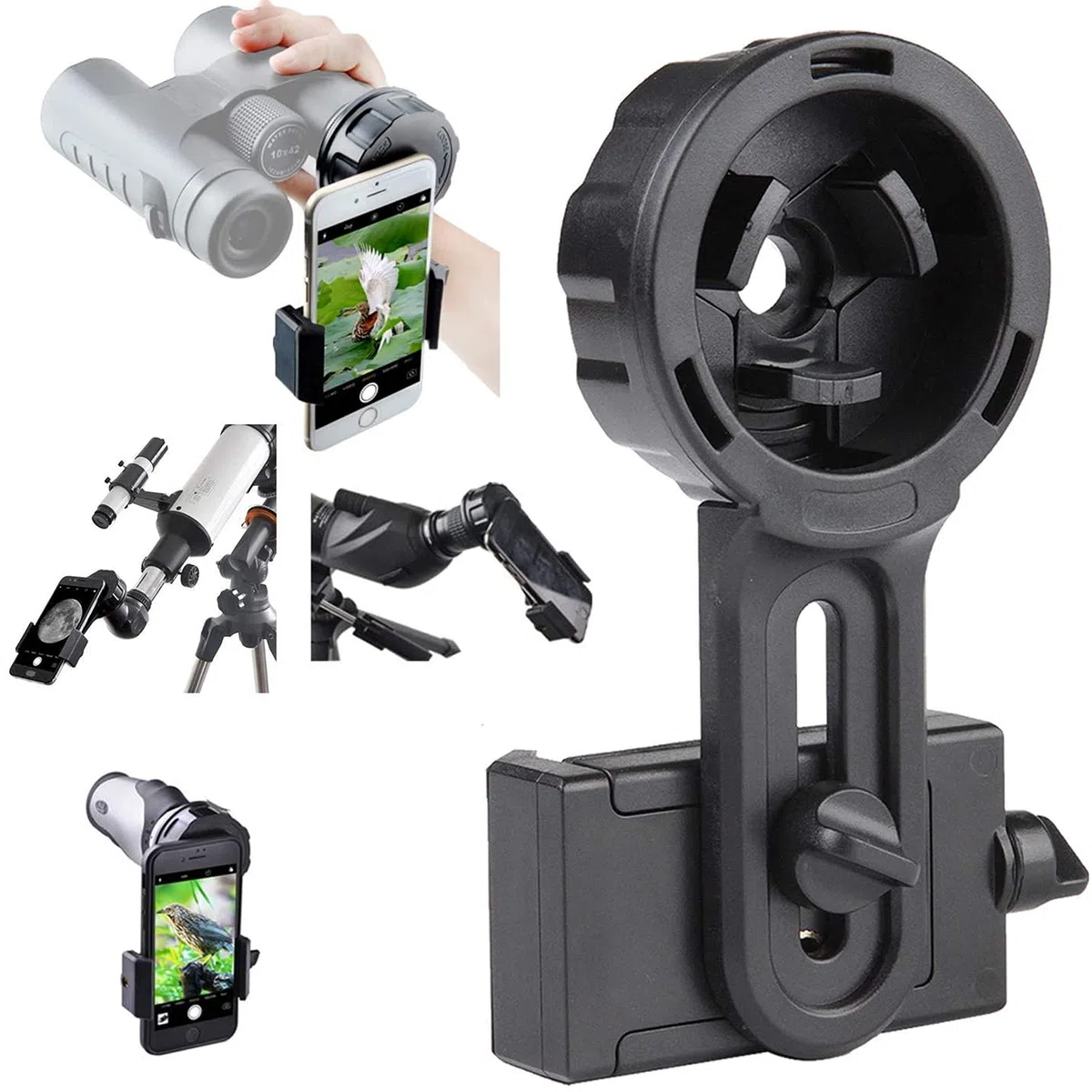 Adaptador de Móvil Pro para Prismáticos, Monoculares, Telescopios Terrestres, Telescopios Astronómicos, Microscopios. Compatibles con Cualquier Smartphone. Ideal para Capturar Tus Aventuras.