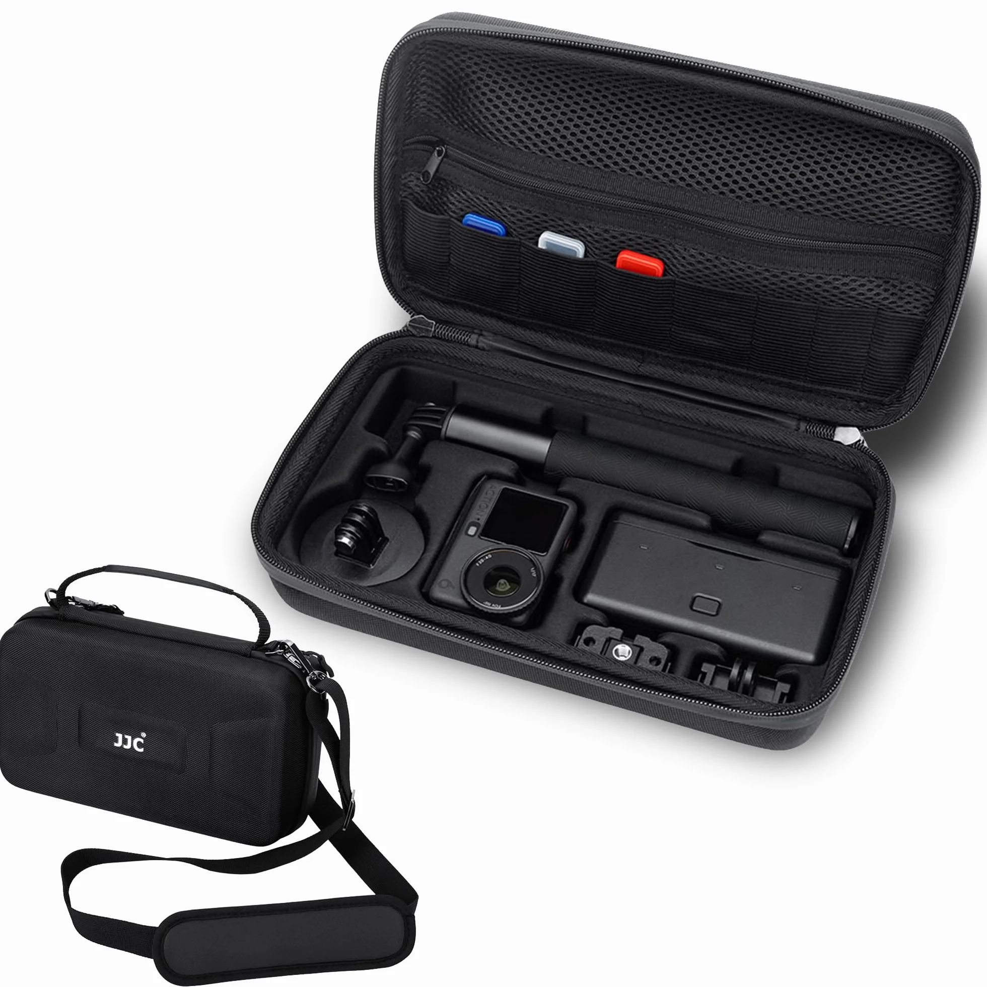 JJC Osmo Action 6 - Funda para cámara DJI Osmo Action 6/5 Pro/4/3 con 3 fundas para tarjeta Micro SD, bolsa impermeable Action6 ampliada Essential Standard Combo Bag de viaje