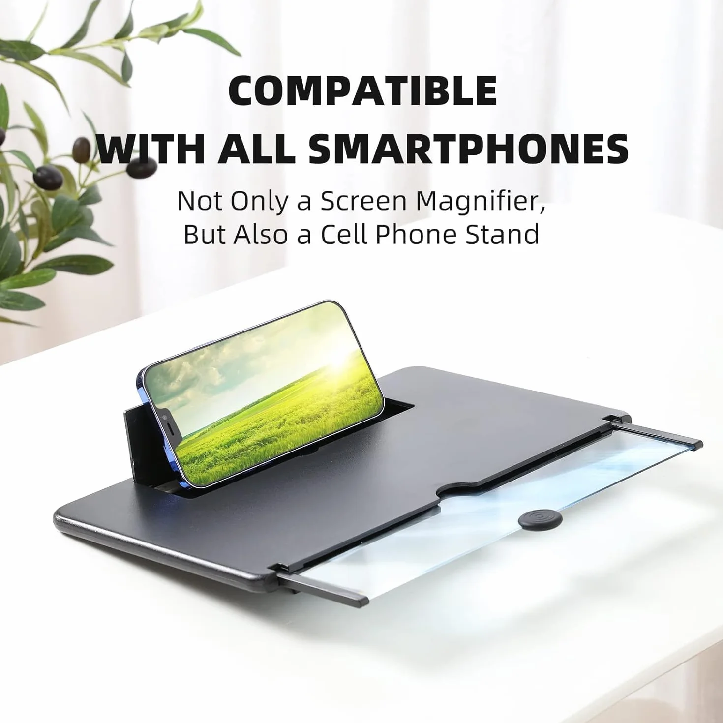 Amplificador de Pantalla para Movil, 14 Pulgadas HD Lupa para Móvil, 3D Pantalla Aumento movil para Ver Películas y Videos, Lupa Pantalla Plegable para Todos los Smartphones